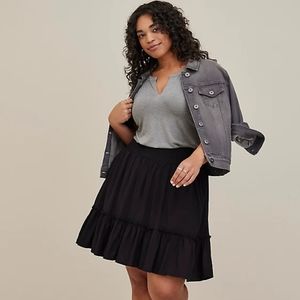 TORRID MINI CHALLIS SMOCKED WAIST SKIRT